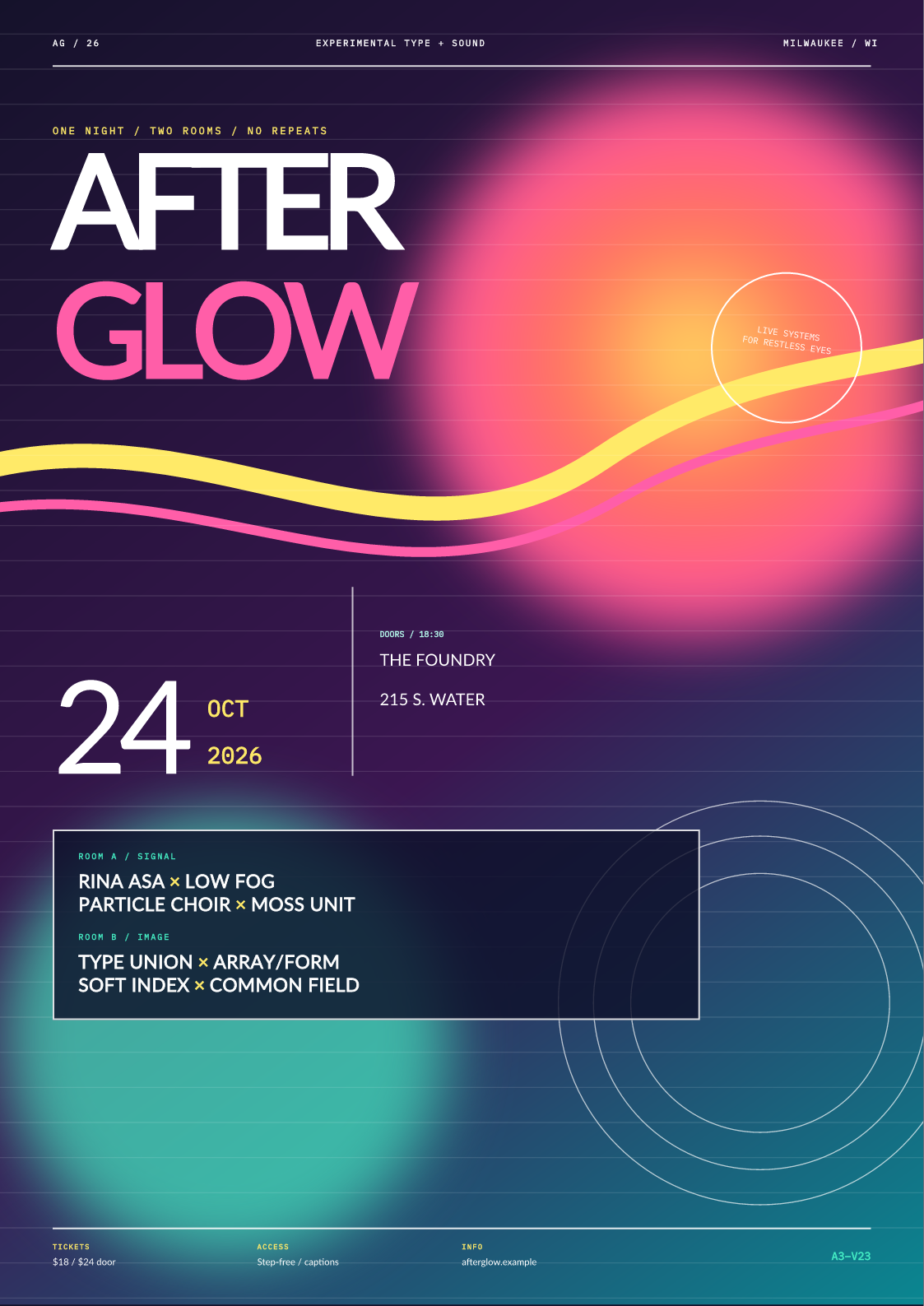 Afterglow full-bleed event poster